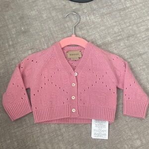 Gucci kids perforated GG wool sweater